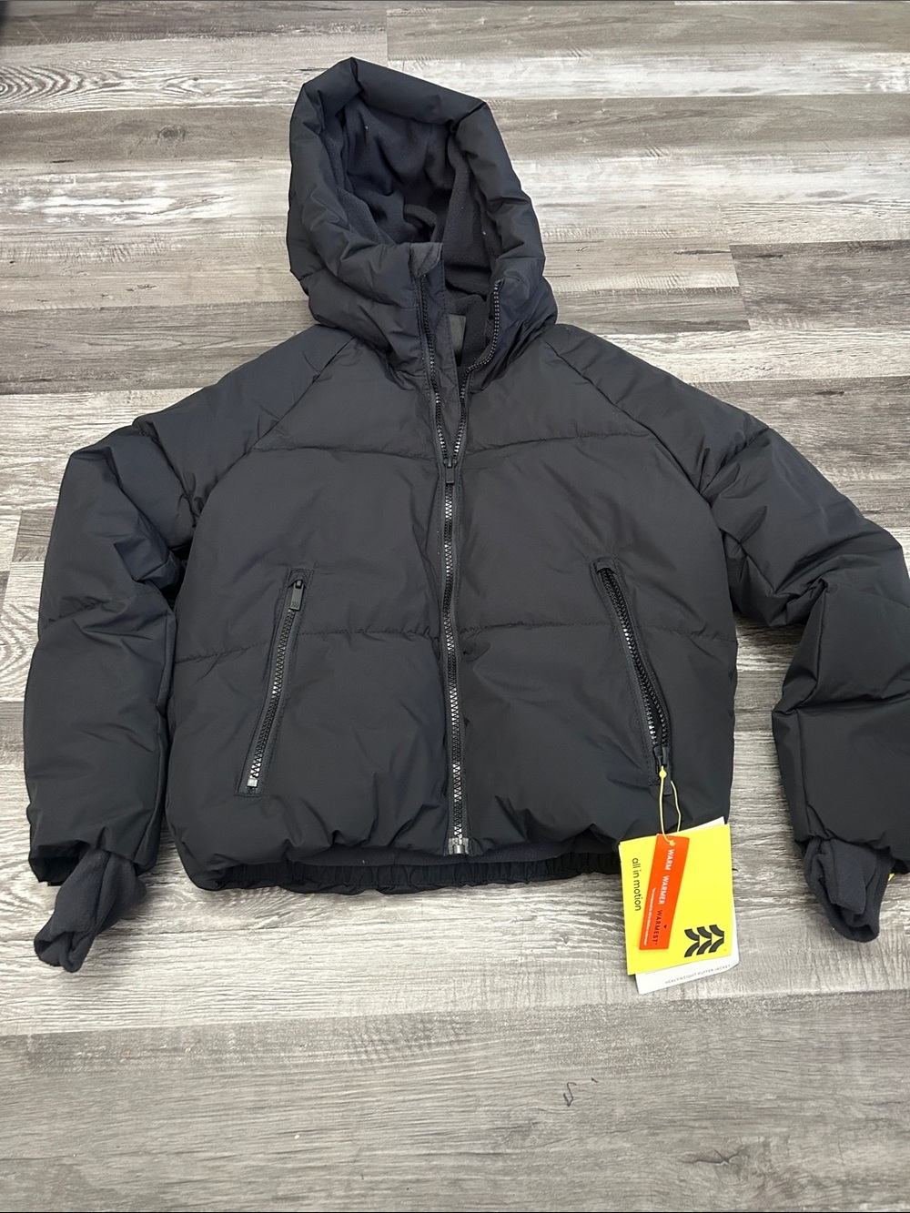 all in motion Black Hooded Puffer Jacket